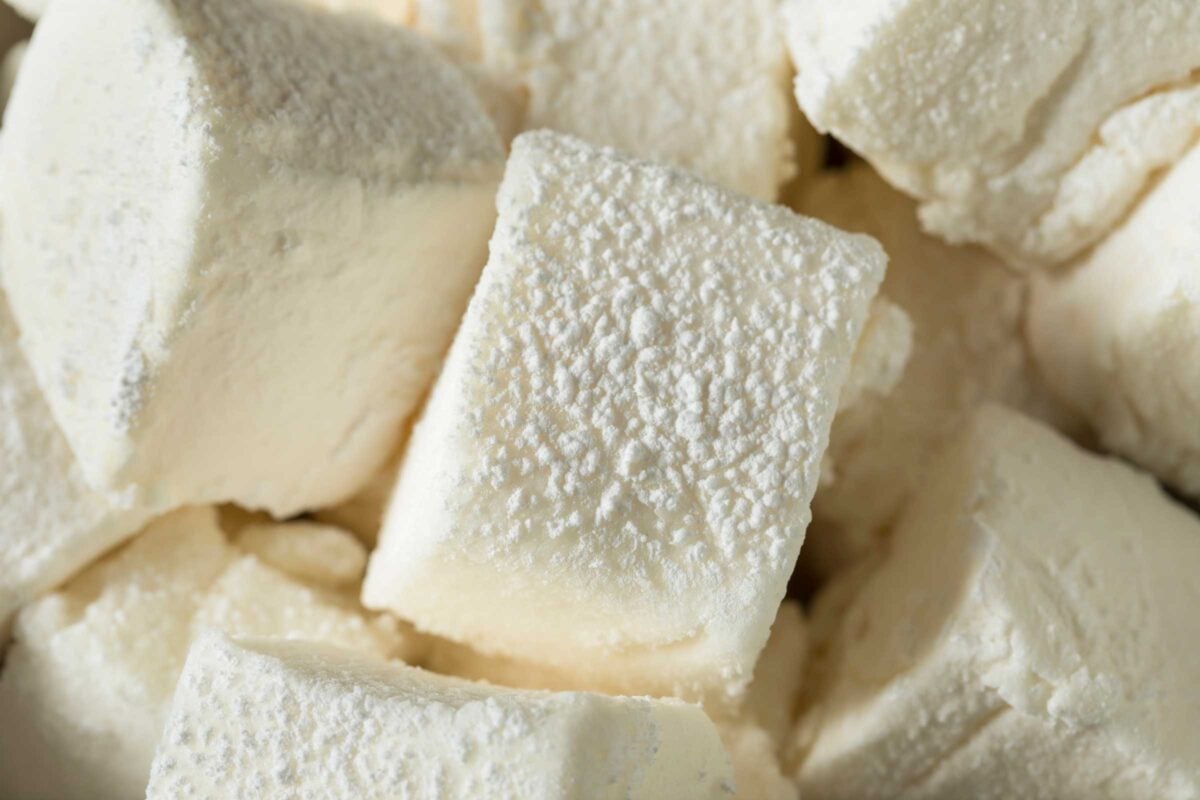 close up of homemade marshmallows