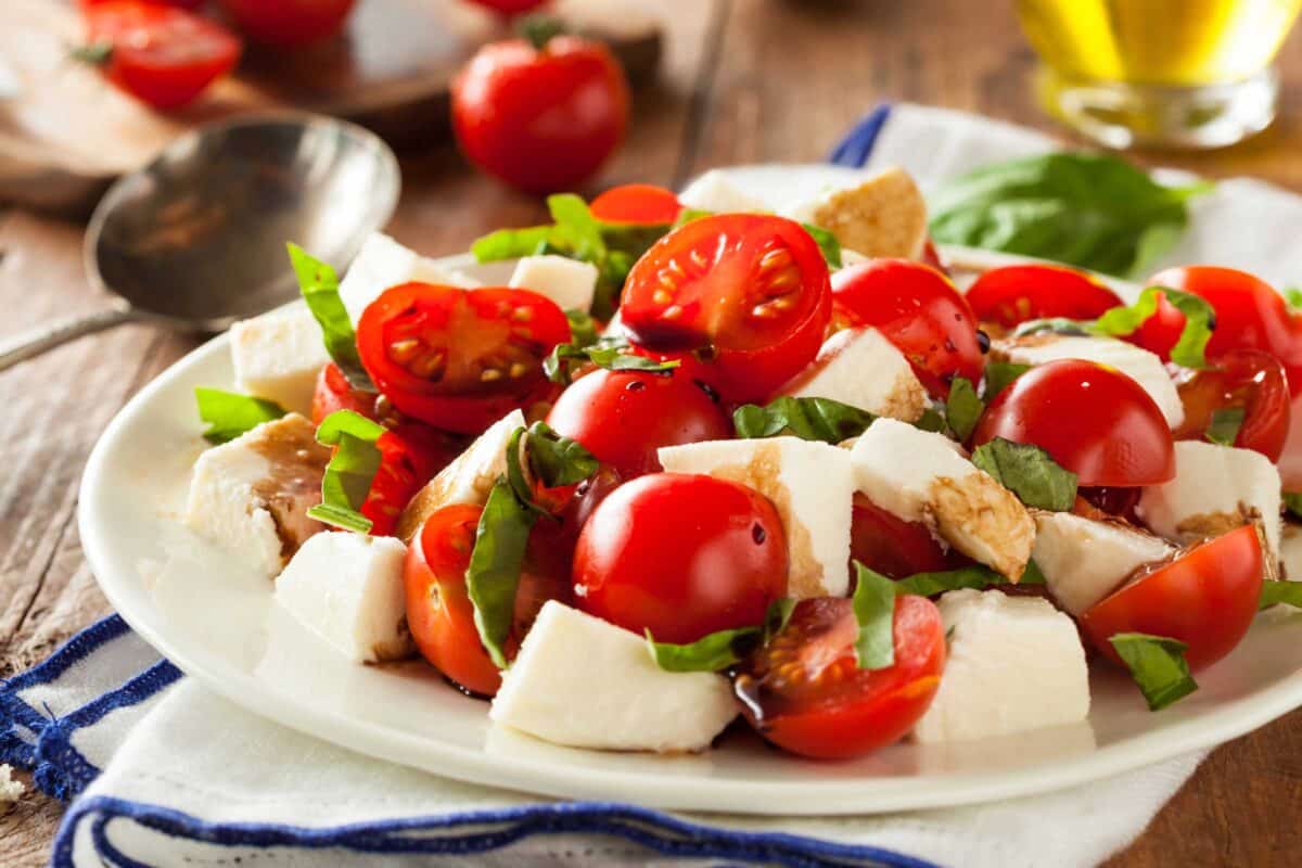 caprese salad with fresh basil